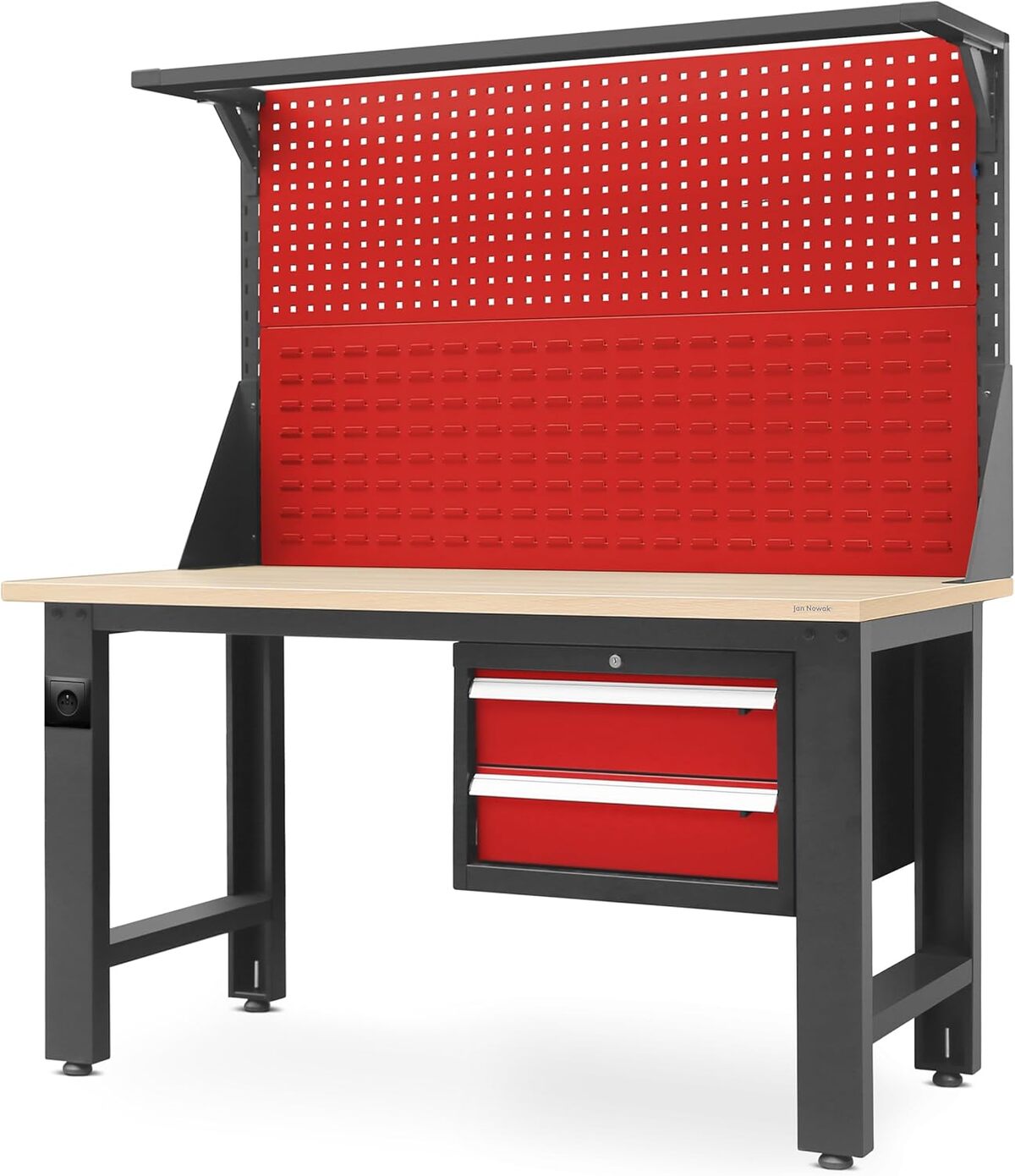 Etabli De Garage Avec Tiroir Panneau Perforé Et étagère L120 XP60 X H150 Cm Charge Max 230 Kg
