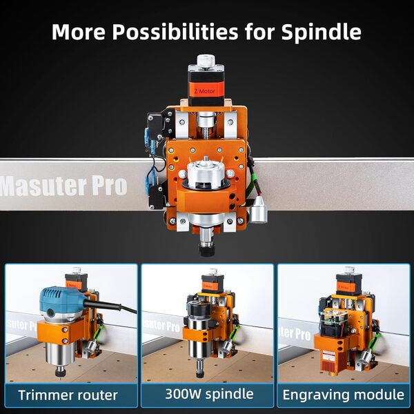 Machine de Gravure CNC FoxAlien Masuter Pro, Routeur à Bois 3-axes tout En Aluminium pour Graver Le Bois, L'acrylique, Le MDF, Le nylon (Zone de Gravure 400x400x60mm)