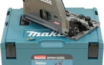 Test de la scie plongeante Makita SP001GZ03 40V avec puce bluetooth