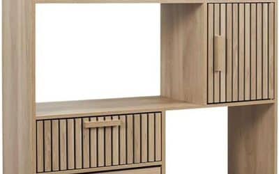 Avis sur la bibliothèque AltoBuy PAJAN : design effet bois et tasseaux élégants