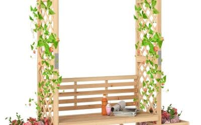 Avis sur l’arche de jardin Goplus avec banc et bacs jardinières