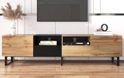 Test du meuble TV BTM bois et noir : rangement élégant et pratique