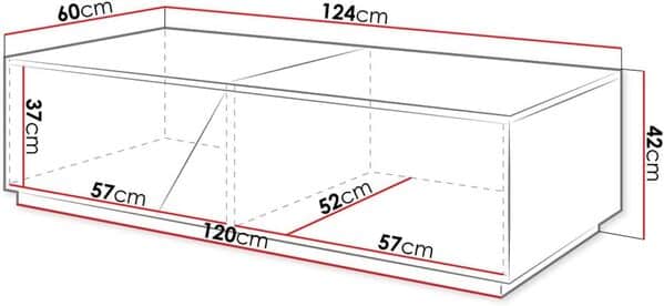 Bestmobilier - Table Basse Pitt Rectangulaire en Bois Gris avec Rangement Coffre - Salon Industriel/Vintage/Rétro