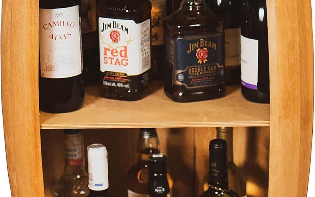 Avis : armoire bar tonneau décoratif en chêne 80 cm