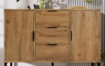 Avis sur la commode Merax en chêne foncé : élégance et fonctionnalité