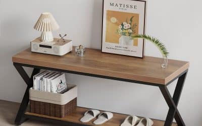 Test : banc d&rsquo;entrée industriel IBF 99 cm en bois et métal avec rangement à chaussures