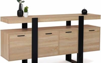 Test : buffet Phoenix XXL 4 portes 160 cm IDMarket bois et noir
