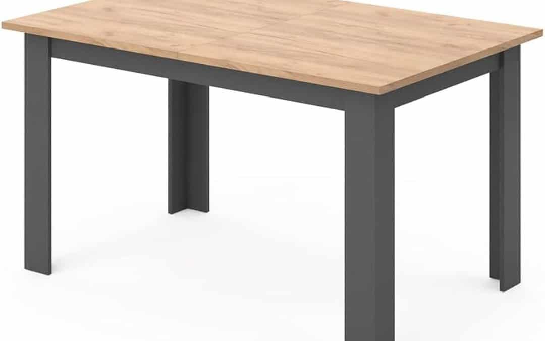 Test de la table Karlos en chêne doré anthracite de Vicco