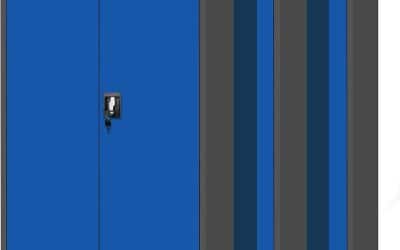 Test : armoire de bureau Jan Nowak 4 étagères – anthracite-bleu