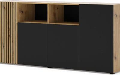 Test de la commode-buffet BIM Furniture Auris 4D : élégance en chêne noir