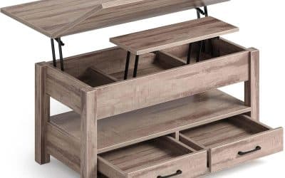 Test de la table basse relevable Rolanstar : design bois clair compact et fonctionnel