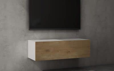 Test du meuble TV doporro MBTV02 : design blanc et marron pour votre salon