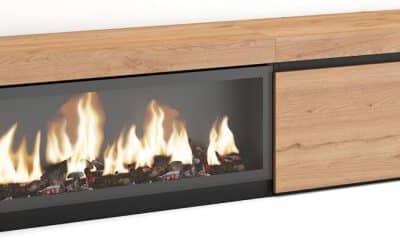 Test du meuble TV Skraut Home : rangement XXL et cheminée intégrée