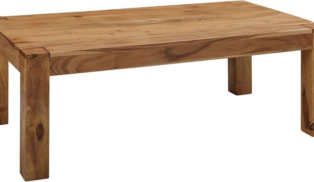Test : finebuy table basse en bois massif acacia, style campagne