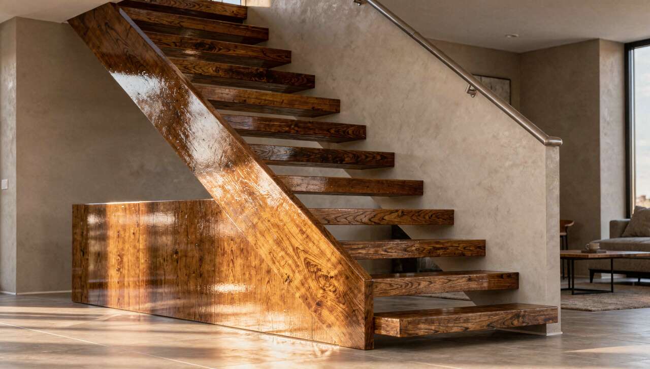 L'option de l'huile pour prot&eacute;ger les escaliers en bois