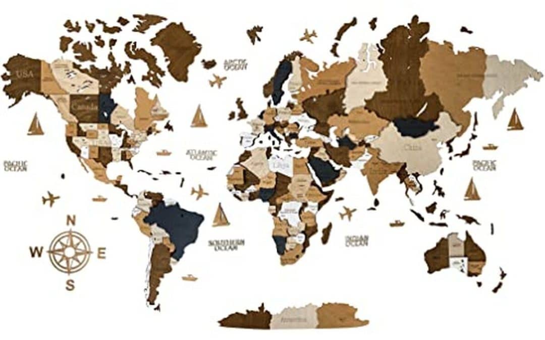 Avis : carte du monde en bois 3D Art mural