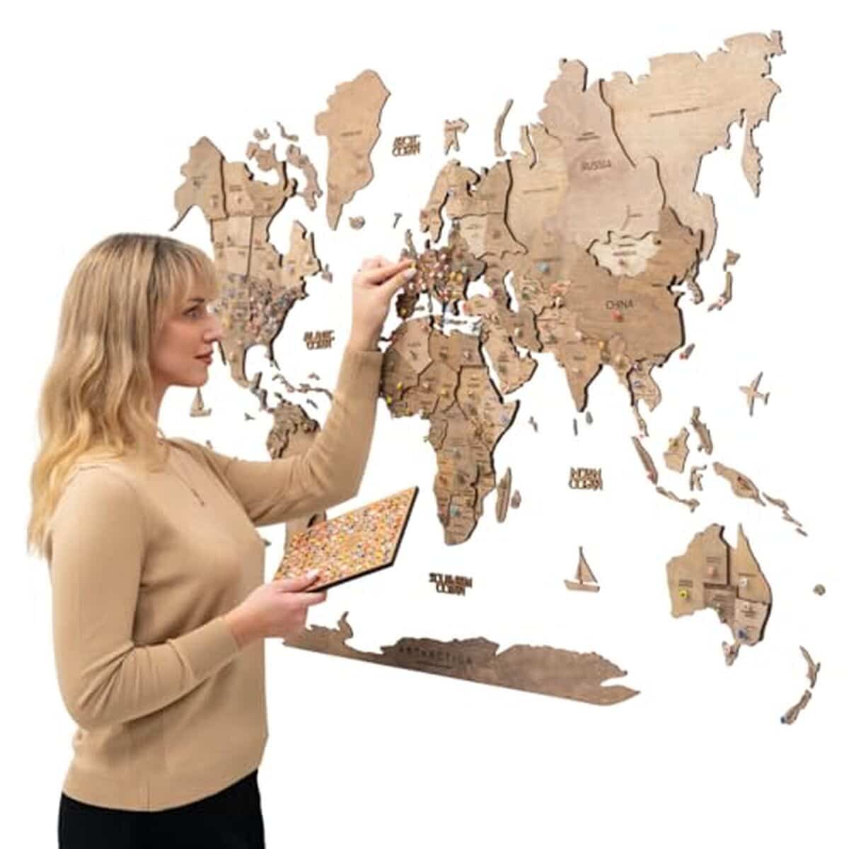 Avis détaillé sur la carte du monde 3D en bois Terra