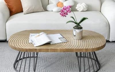 Avis sur la table basse Zouron : design faux aqua brun vintage