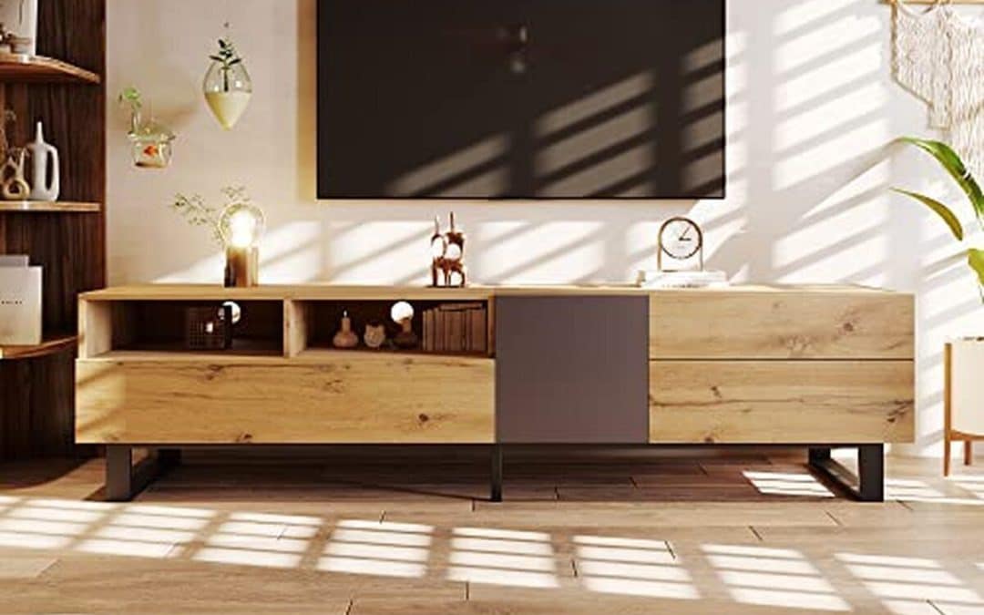 Test : banc TV BTM 180 cm avec portes coulissantes et tiroirs