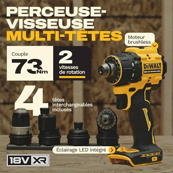 Découvrez notre test complet de la perceuse-visseuse DeWalt 18V XR multi-têtes : performances, avantages et avis d'expert pour bien choisir votre outil électroportatif.