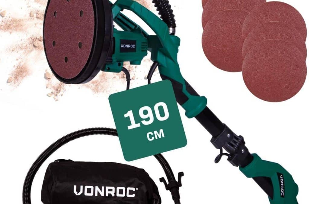 Test de la ponceuse girafe 1050W : kit complet pour murs et plafonds