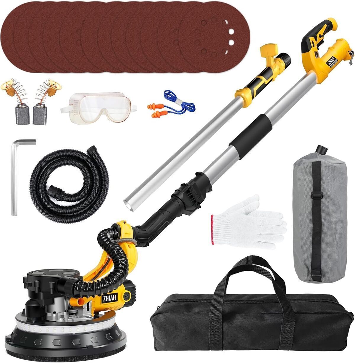 Test de la ponceuse girafe ZHJAN 880W avec aspirateur intégré